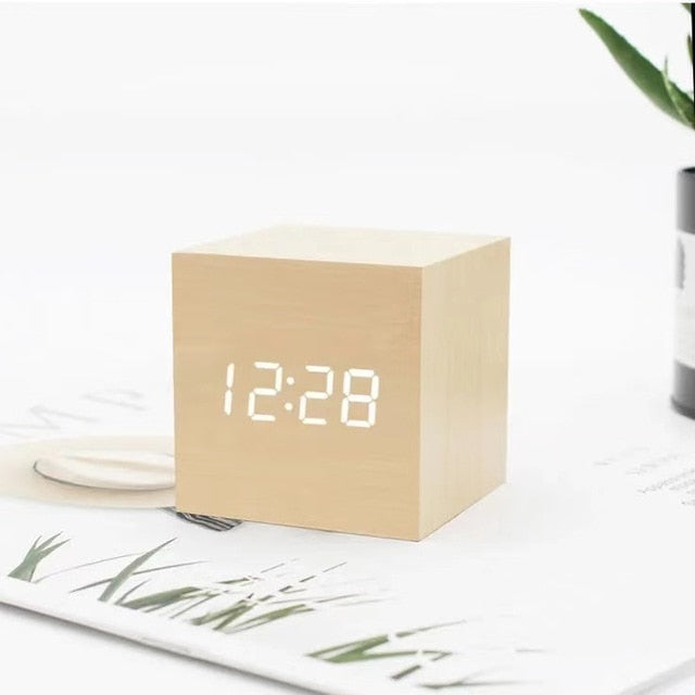 LumiCube LED Cube Alarm Clock — Time, Date & Temperature Display 5