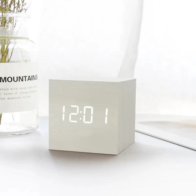 LumiCube LED Cube Alarm Clock — Time, Date & Temperature Display 3
