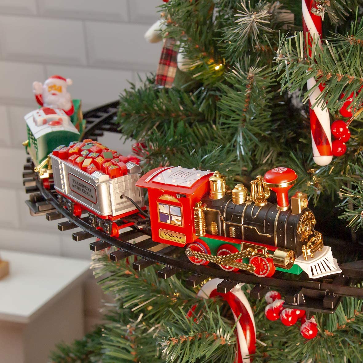 Christmas Tree Train Set with Lights — 75 cm Loop Track 2