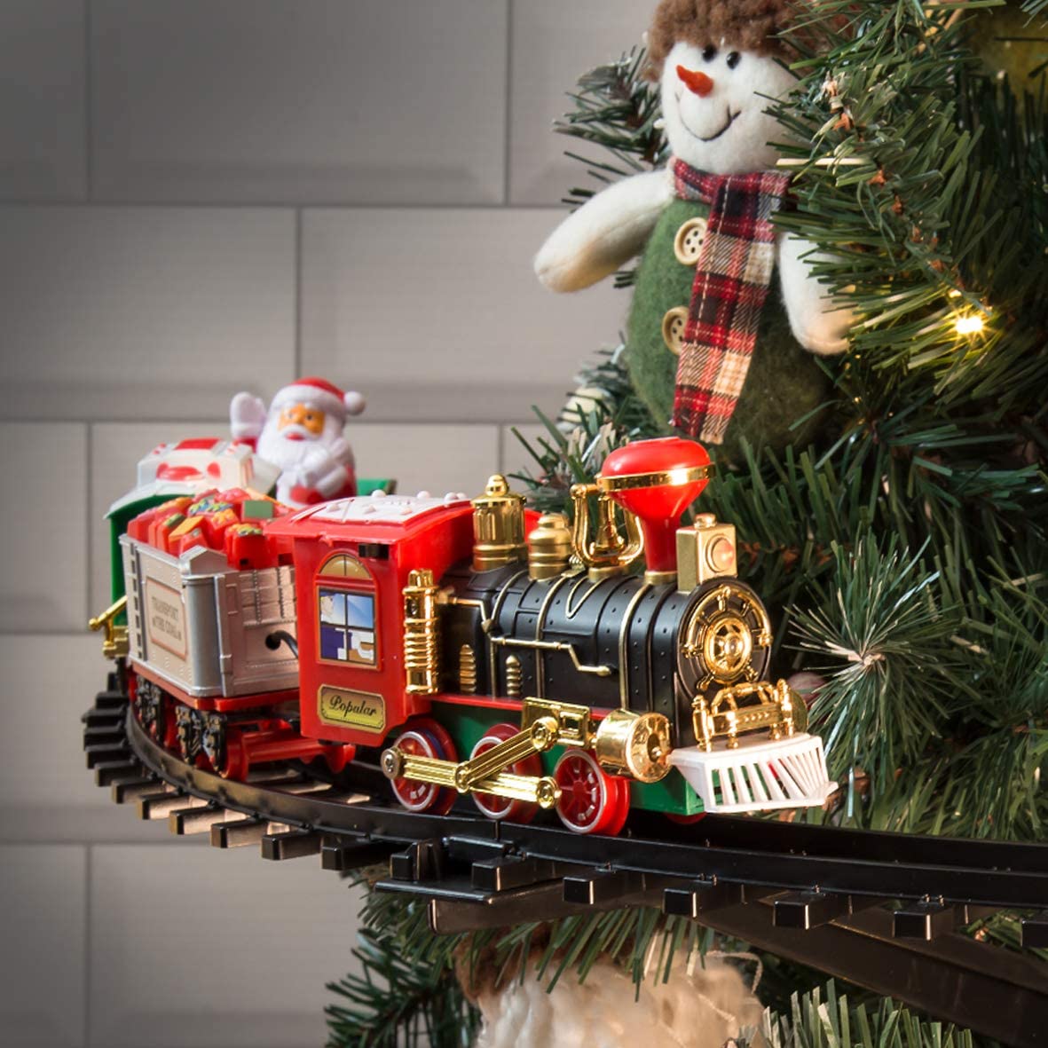 Christmas Tree Train Set with Lights — 75 cm Loop Track 1