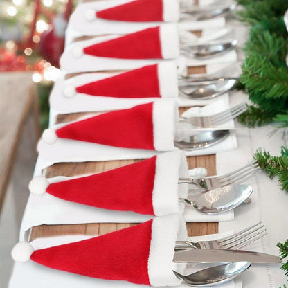 Santa Claus Silverware Holder Set — 10 Pcs Christmas Table Decor 1