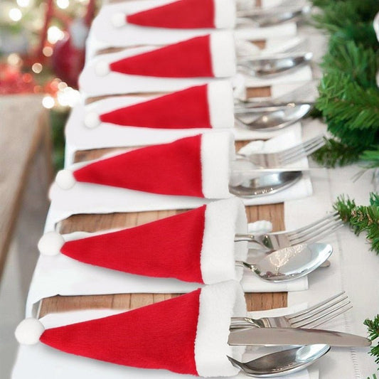 Santa Claus Silverware Holder Set — 10 Pcs Christmas Table Decor 1