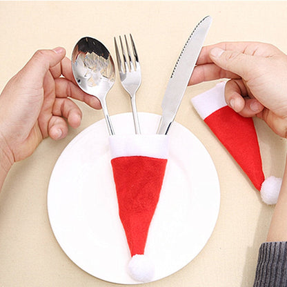 Santa Claus Silverware Holder Set — 10 Pcs Christmas Table Decor 4