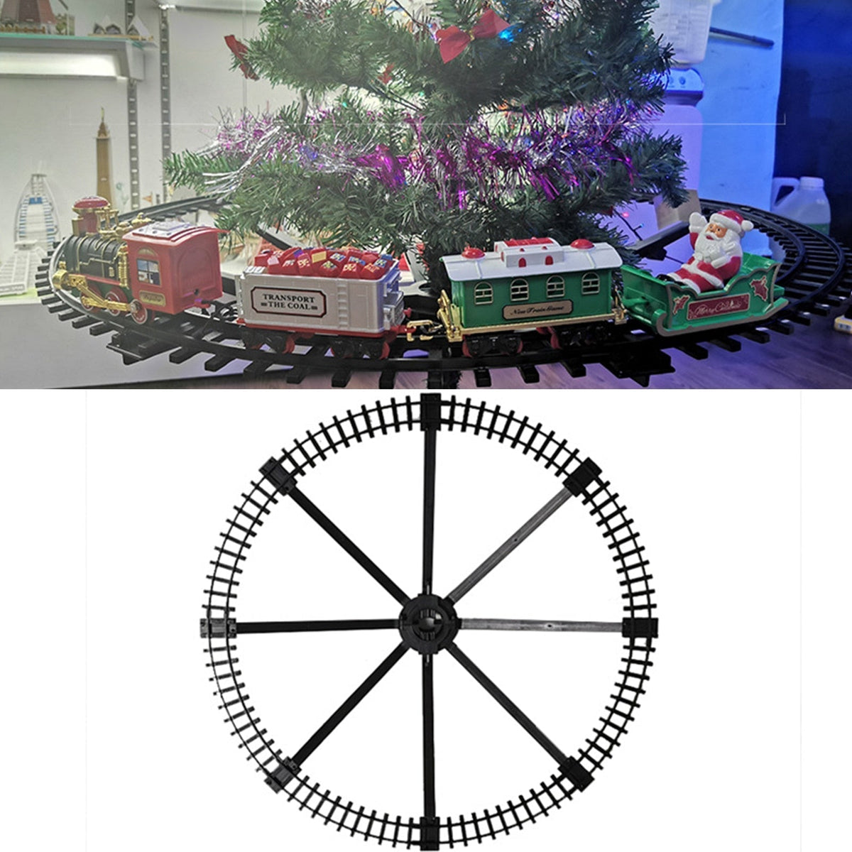 Christmas Tree Train Set with Lights — 75 cm Loop Track 7