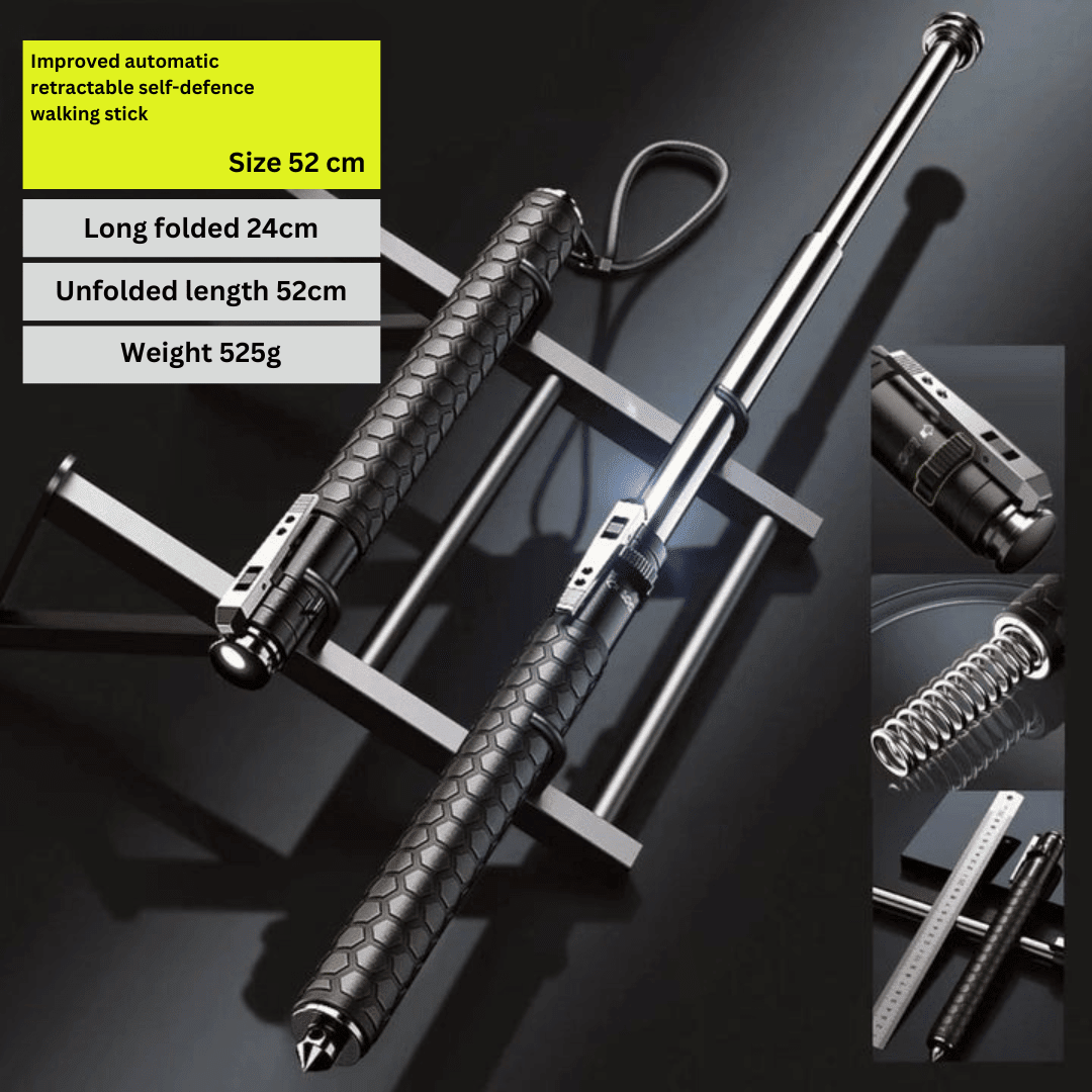 Retractable Self-Defense Walking Stick — Aluminum Hiking Cane 11