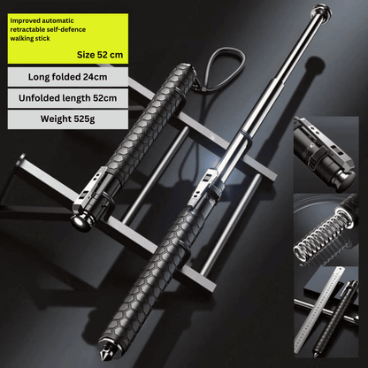 Retractable Self-Defense Walking Stick — Aluminum Hiking Cane 11
