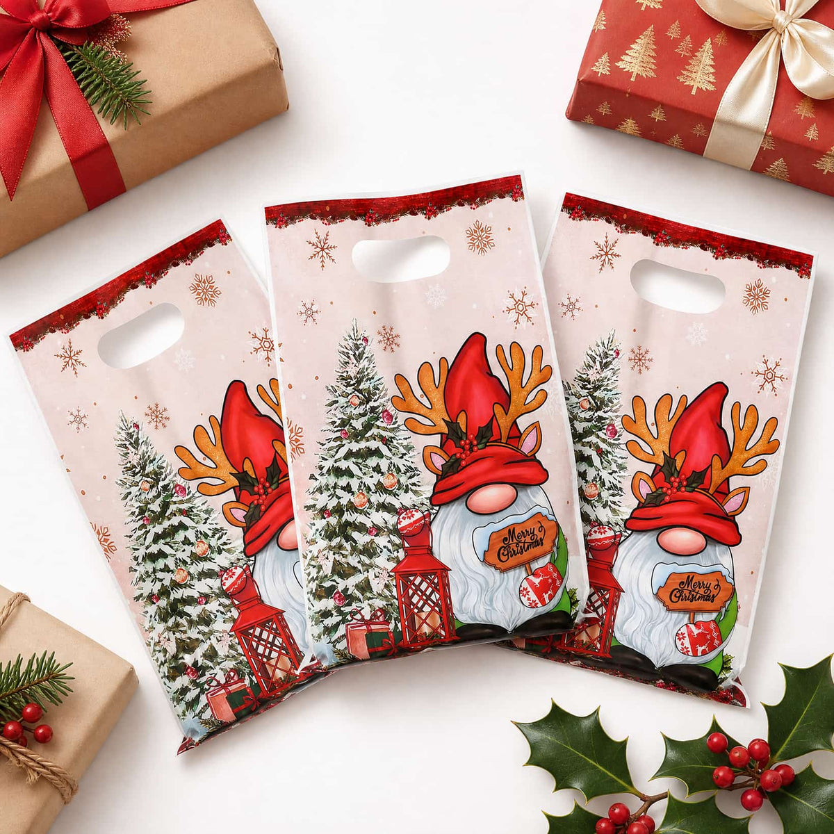 Christmas Gift Bags with Handle — Sets of 10, 25 or 50 pcs 4