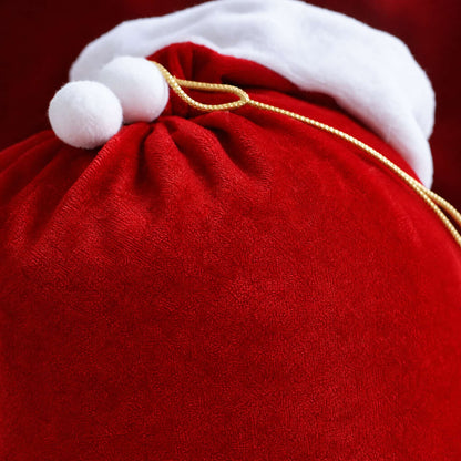 Santa Claus Gift Sack – Large Red Velvet Drawstring Bag 7