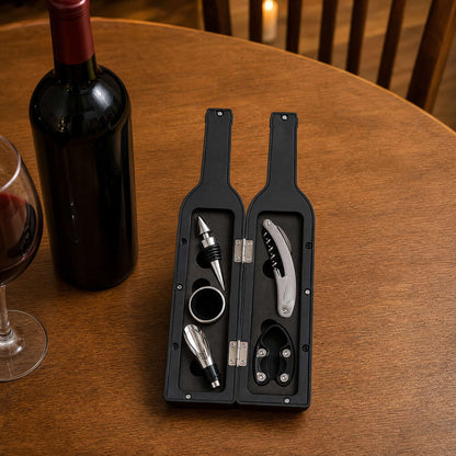 Wine Accessories Gift Set in Bottle-Shaped Case — 3 or 5 Piece 2