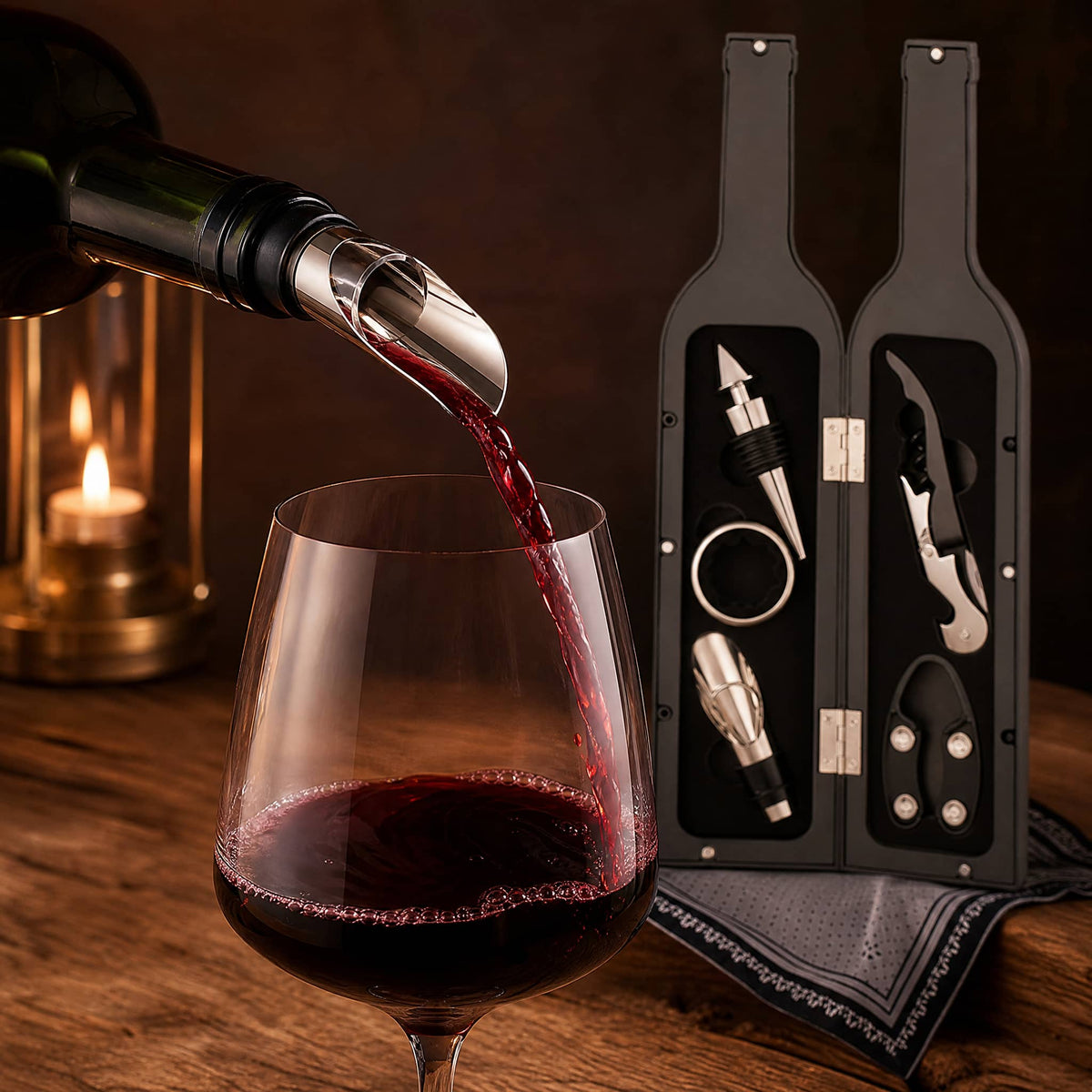 Wine Accessories Gift Set in Bottle Case — 3 or 5 Piece 4