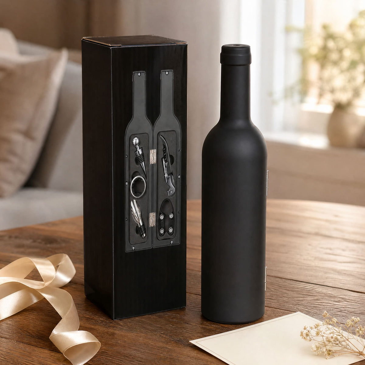 Wine Accessories Gift Set in Bottle Case — 3 or 5 Piece 5