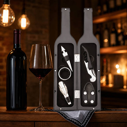 Wine Accessories Gift Set in Bottle Case — 3 or 5 Piece 6