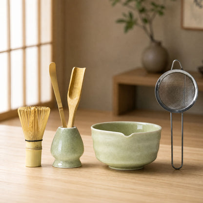 Japanese Matcha Tea Ceremony Set — Bowl, Whisk & Scoop 1