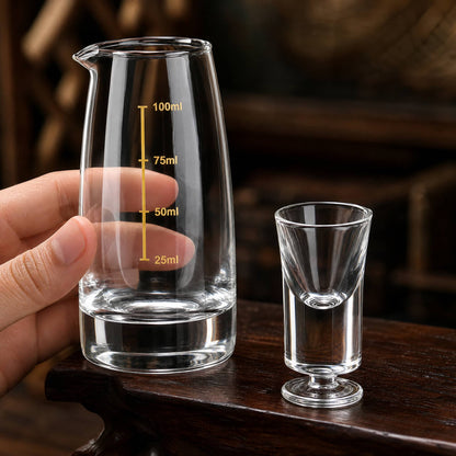Chinese Baijiu Shot Glass Gift Set – 8 Cups + 2 Glass Decanters 3