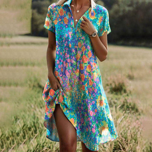 Abito Boho Chic Estivo Lungo Fluido Donna