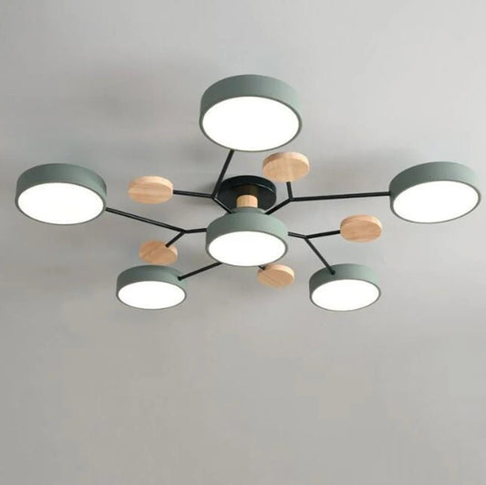 Modern Halo LED Semi-Flush Ceiling Light — 4 to 7 Lights 1