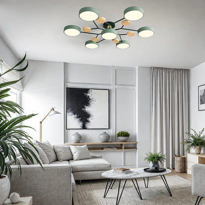 Modern Halo LED Semi-Flush Ceiling Light — 4 to 7 Lights 3