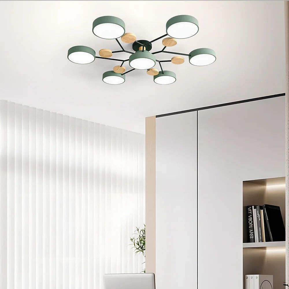 Modern Halo LED Semi-Flush Ceiling Light — 4 to 7 Lights 4