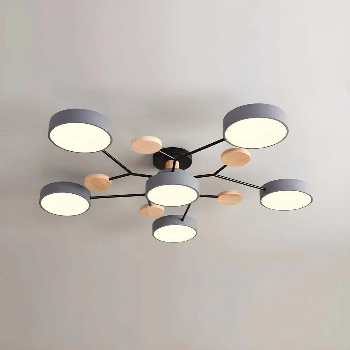 Modern Halo LED Semi-Flush Ceiling Light — 4 to 7 Lights 9