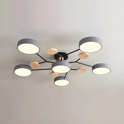 Modern Halo LED Semi-Flush Ceiling Light — 4 to 7 Lights 9