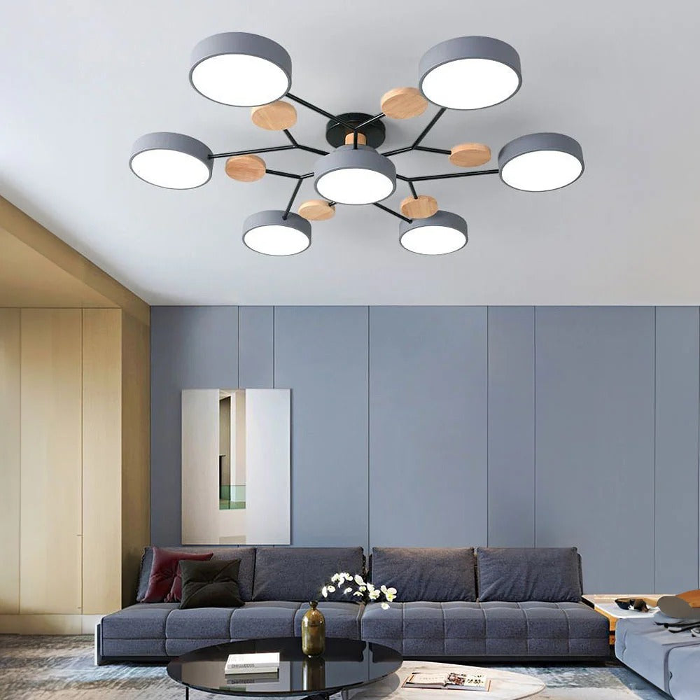 Modern Halo LED Semi-Flush Ceiling Light — 4 to 7 Lights 10