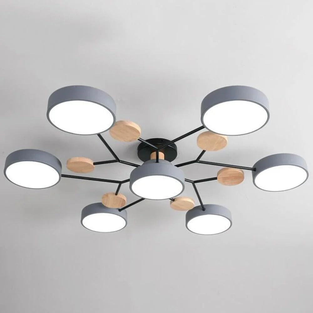 Modern Halo LED Semi-Flush Ceiling Light — 4 to 7 Lights 12