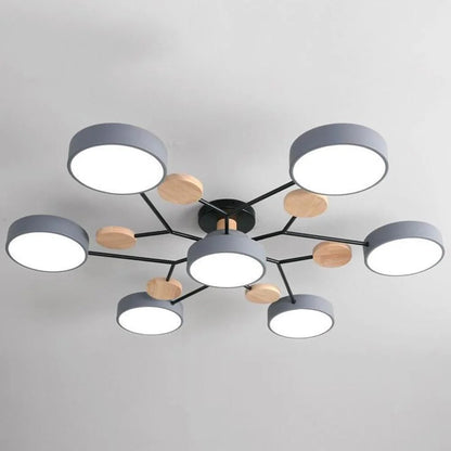 Modern Halo LED Semi-Flush Ceiling Light — 4 to 7 Lights 12