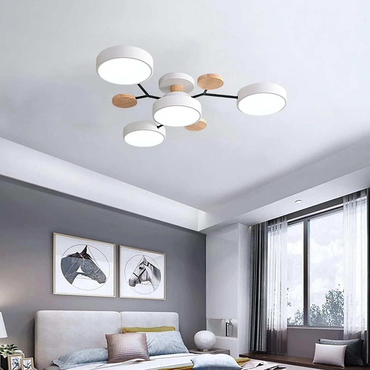 Modern Halo LED Semi-Flush Ceiling Light — 4 to 7 Lights 15