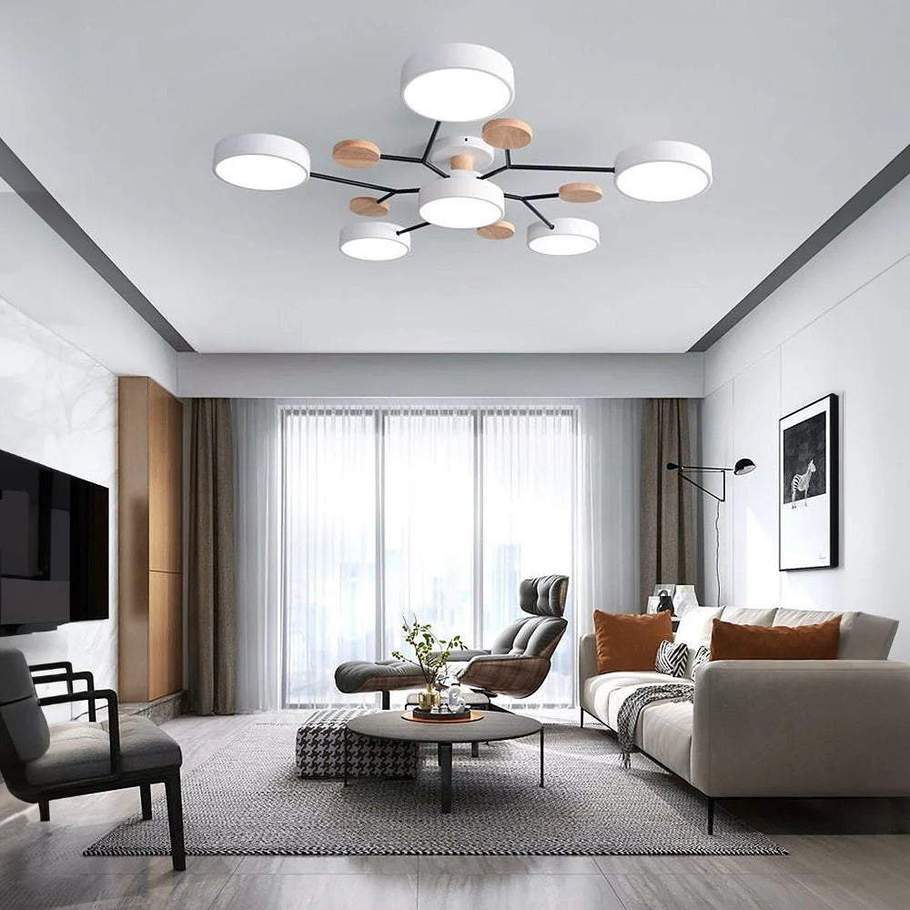 Modern Halo LED Semi-Flush Ceiling Light — 4 to 7 Lights 17