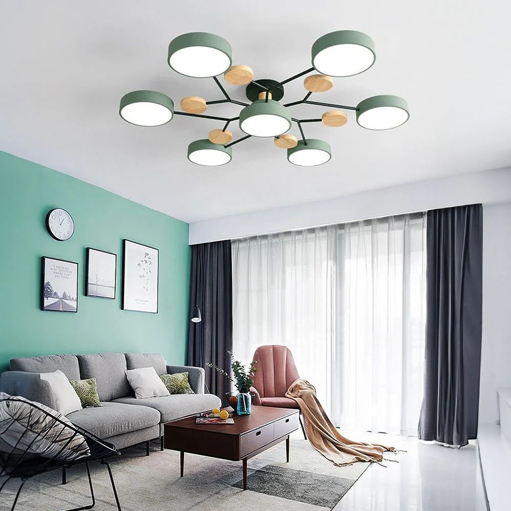 Modern Halo LED Semi-Flush Ceiling Light — 4 to 7 Lights 11