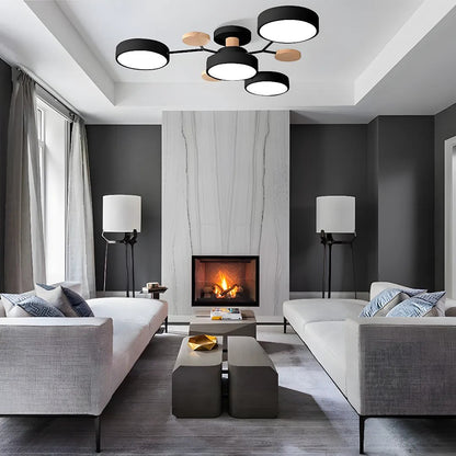 Modern Halo LED Semi-Flush Ceiling Light — 4 to 7 Lights 24