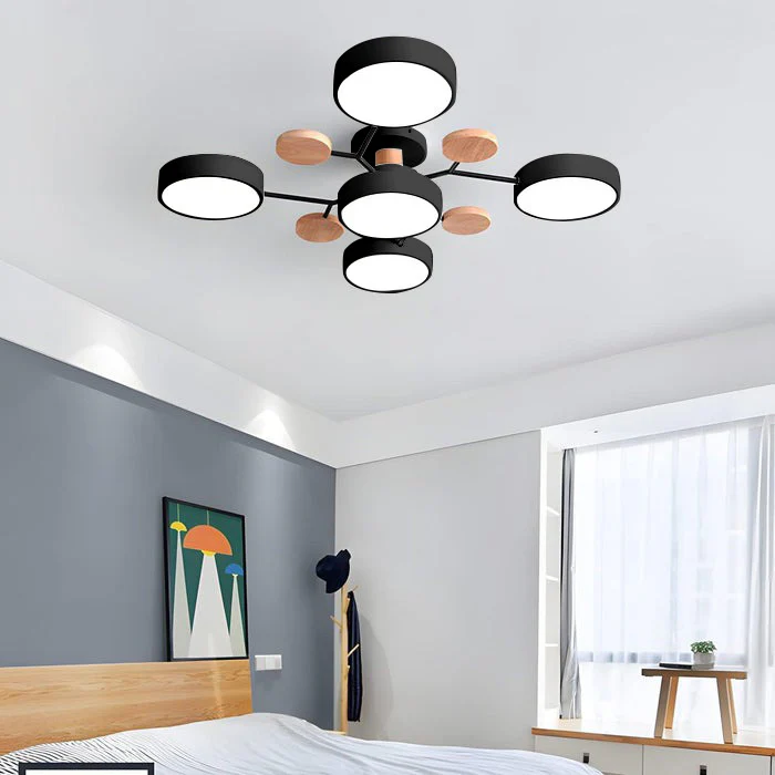 Modern Halo LED Semi-Flush Ceiling Light — 4 to 7 Lights 27