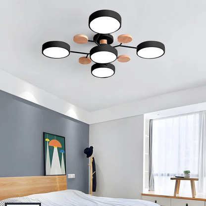 Modern Halo LED Semi-Flush Ceiling Light — 4 to 7 Lights 27