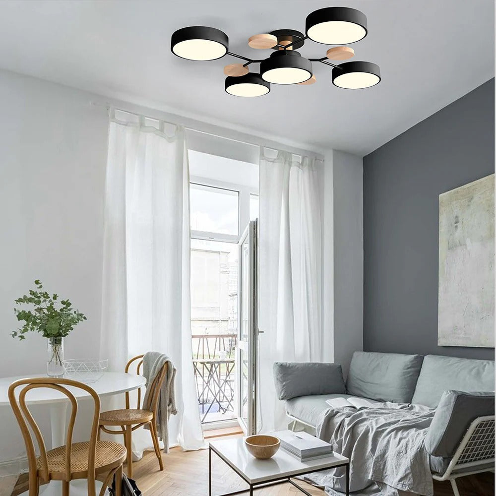 Modern Halo LED Semi-Flush Ceiling Light — 4 to 7 Lights 28