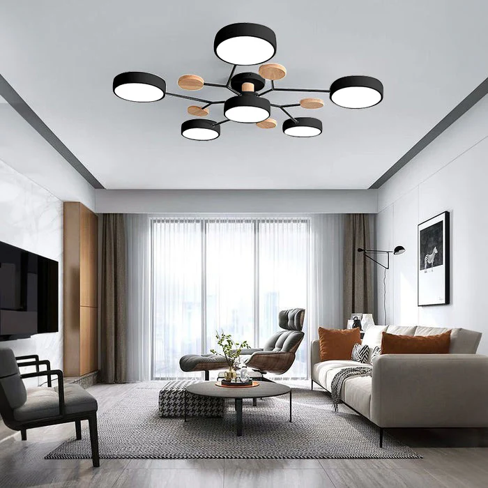 Modern Halo LED Semi-Flush Ceiling Light — 4 to 7 Lights 30