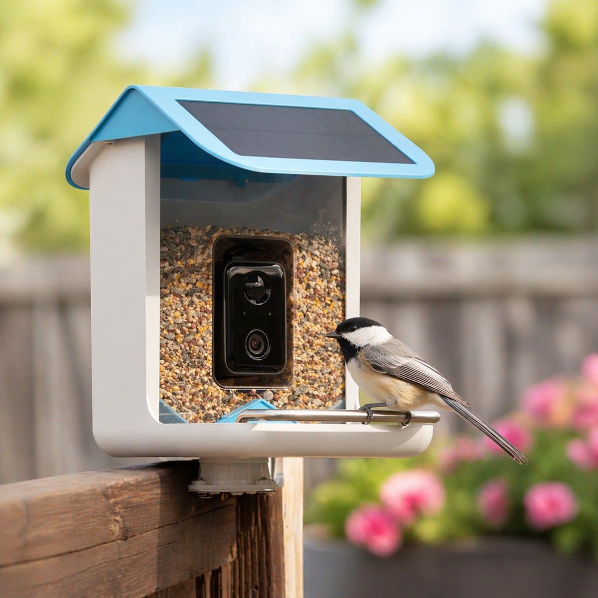 Smart Bird Feeder Camera Solar WiFi 1080p AI Outdoor IP65 1