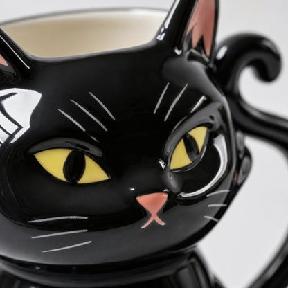 Black Cat Ceramic Mug with Witch Hat Lid — 350ml 7