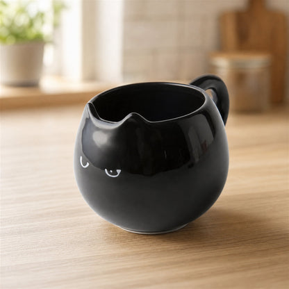 Black Cat Ceramic Mug — 380 ml with Sculpted Cat Ears 1