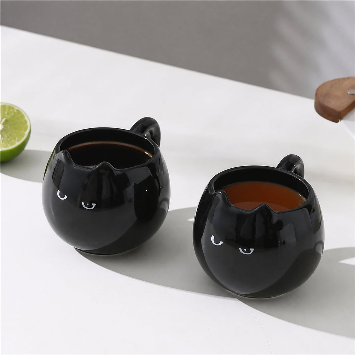 Black Cat Ceramic Mug — 380 ml with Sculpted Cat Ears 4