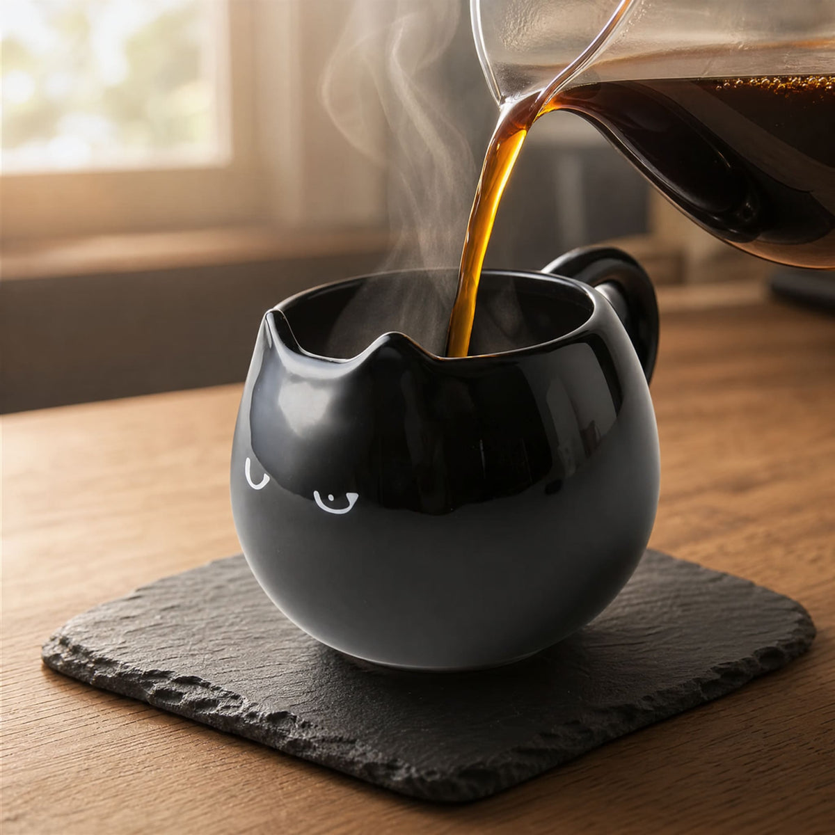 Black Cat Ceramic Mug — 380 ml with Sculpted Cat Ears 5