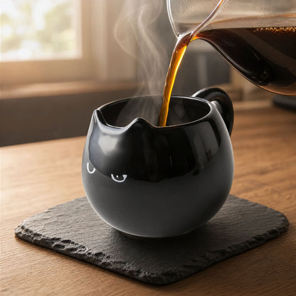 Black Cat Ceramic Mug — 380 ml with Sculpted Cat Ears 5