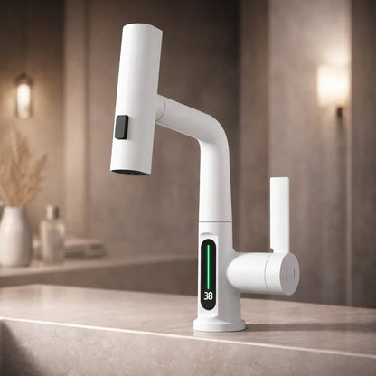 FlexiHahn Pull-Out Kitchen Faucet with LED Temperature Display 13
