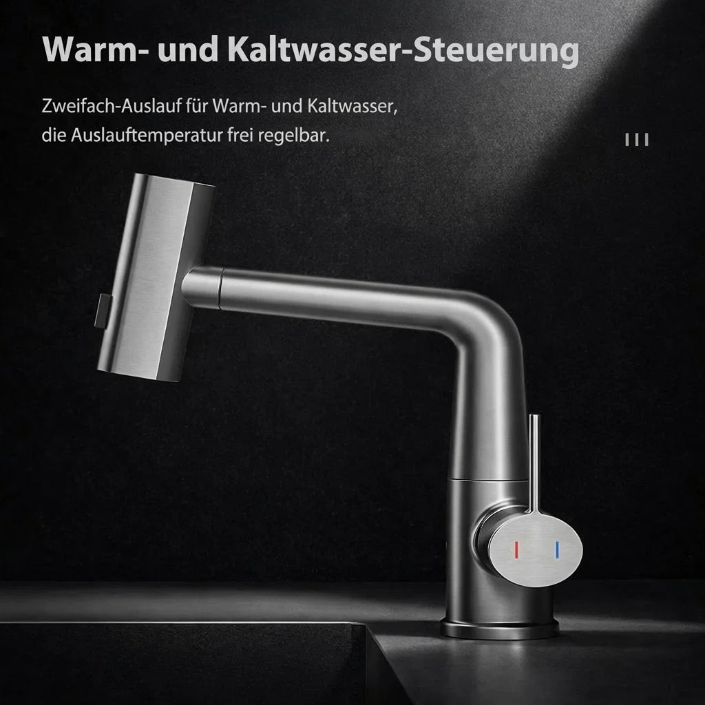 FlexiHahn Pull-Out Kitchen Faucet with LED Temperature Display 6