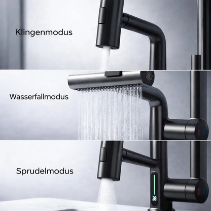 FlexiHahn Pull-Out Kitchen Faucet with LED Temperature Display 2