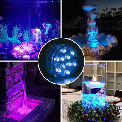 GlowRipple Waterproof LED Underwater Lamp with Remote — IP68 1