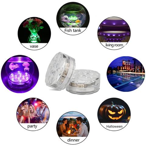 GlowRipple Waterproof LED Underwater Lamp with Remote — IP68 2