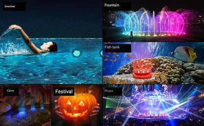 GlowRipple Waterproof LED Underwater Lamp with Remote — IP68 10