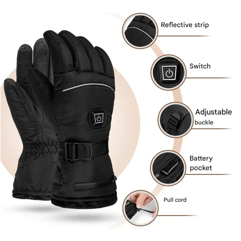 Rechargeable Heated Gloves Waterproof — 3 Heat Settings Outdoor 7