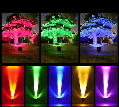 Faretto Solare LED da Giardino Testa Regolabile RGB