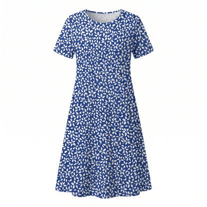 Abito Midi Donna Casual a Stampa Floreale Linea A